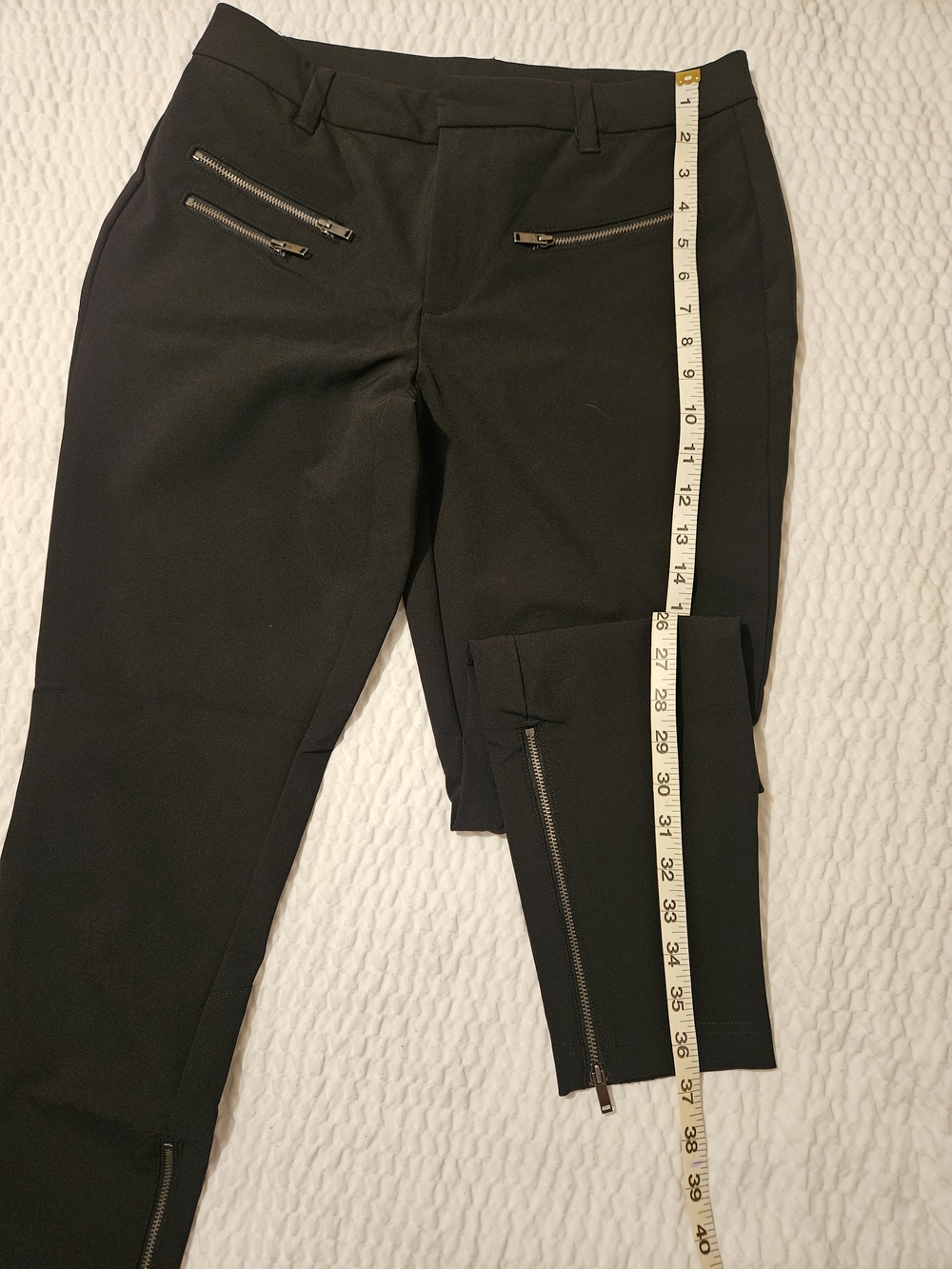 Gap Women's Zip Accent High Rise Stretch Size 10 Black Pants